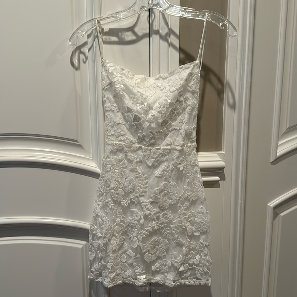 White open back dress-date party/game day!!